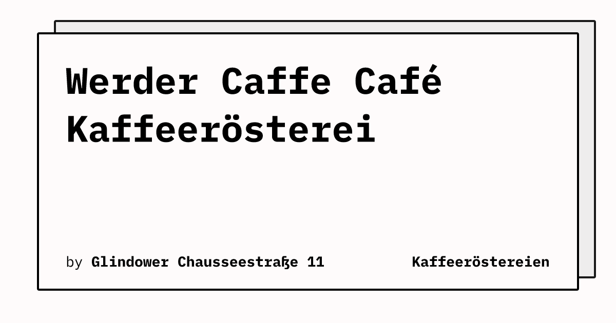 Bild von Werder Caffe Café Kaffeerösterei