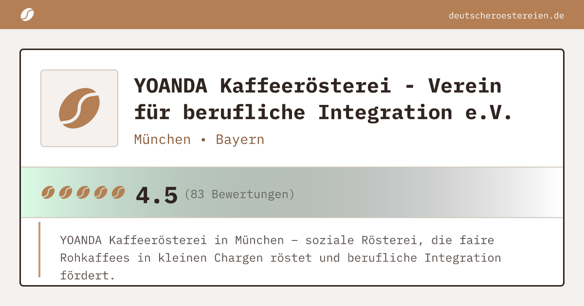 Bild von YOANDA Kaffeerösterei - Verein für berufliche Integration e.V.